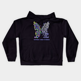 esophageal cancer butterfly i am the storm Kids Hoodie
